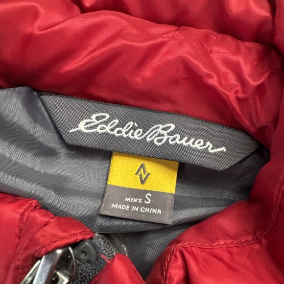 Eddie Bauer Puffer Vest Mens Small EB700 Down Red Jacket Outdoor Gorpcore - Picture 3 of 10